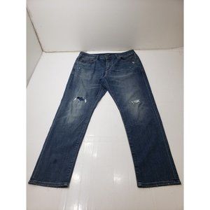 Express Womens Jeans Skinny Leg Mid-Rise Distressed Med Wash Size 32x30